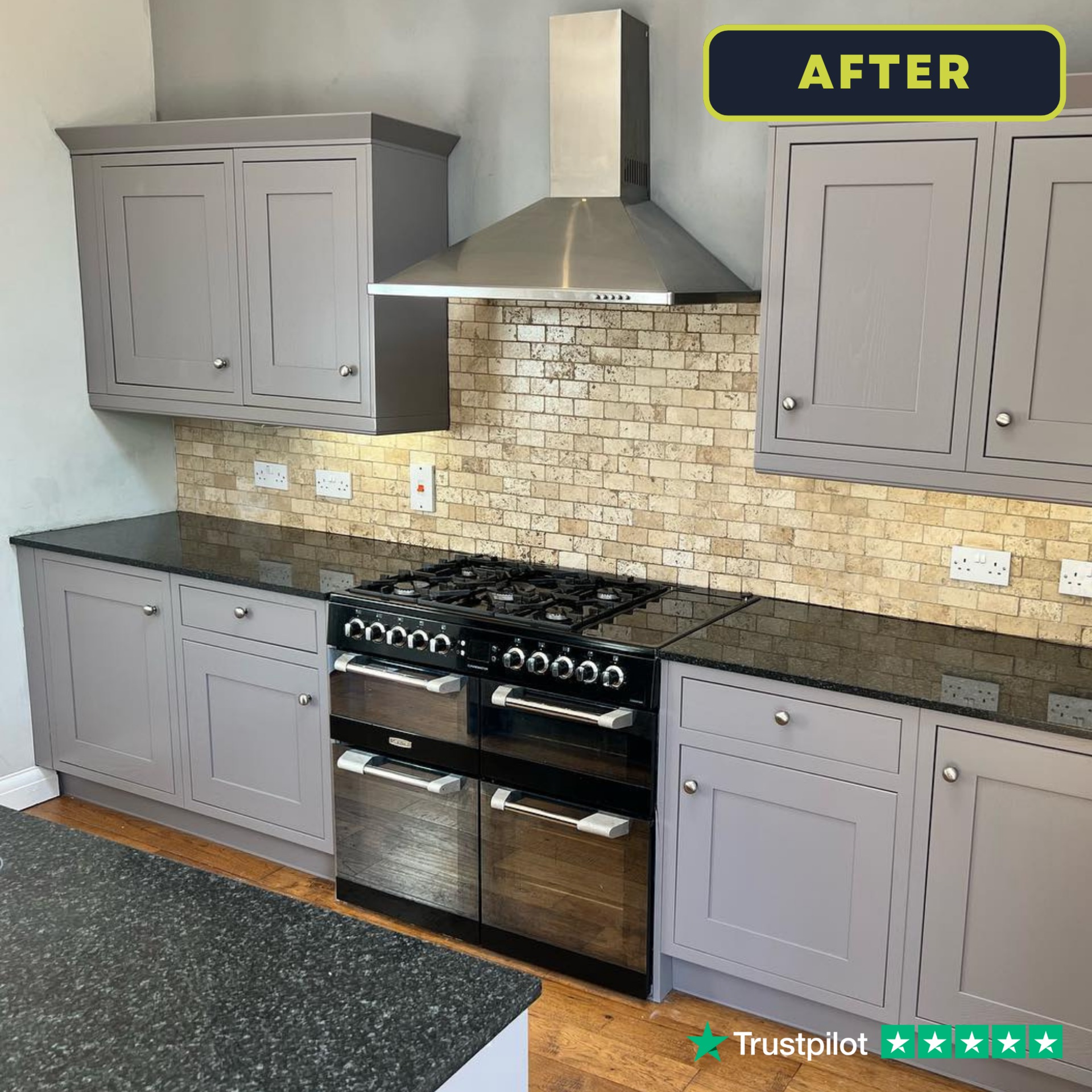 Before and after Kitchen Respraying in Merseyside